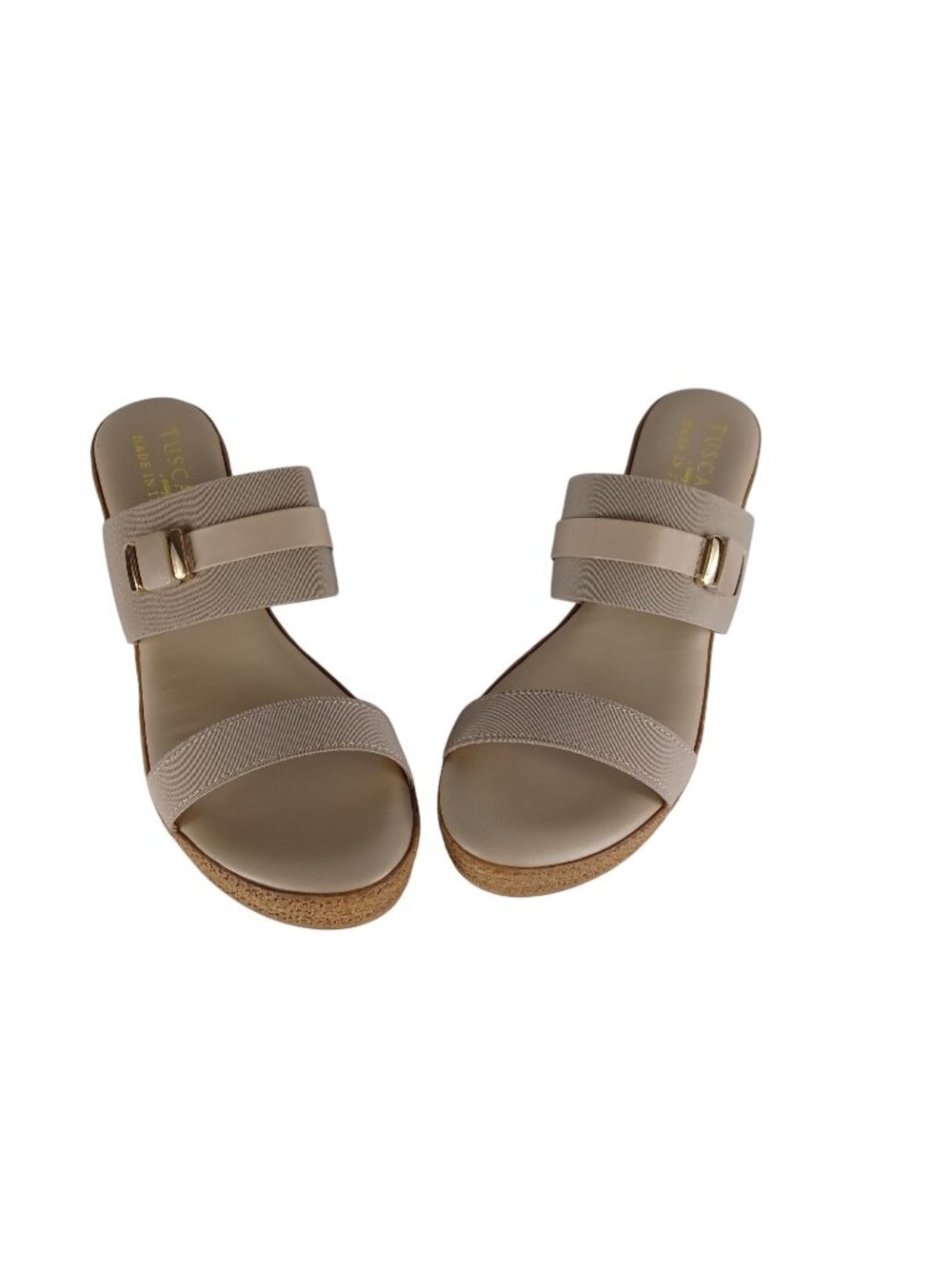 Tuscany Espadrille Sandal Shoes Wedge Heel Tan Open Toe Slip On Womens Size 11 M